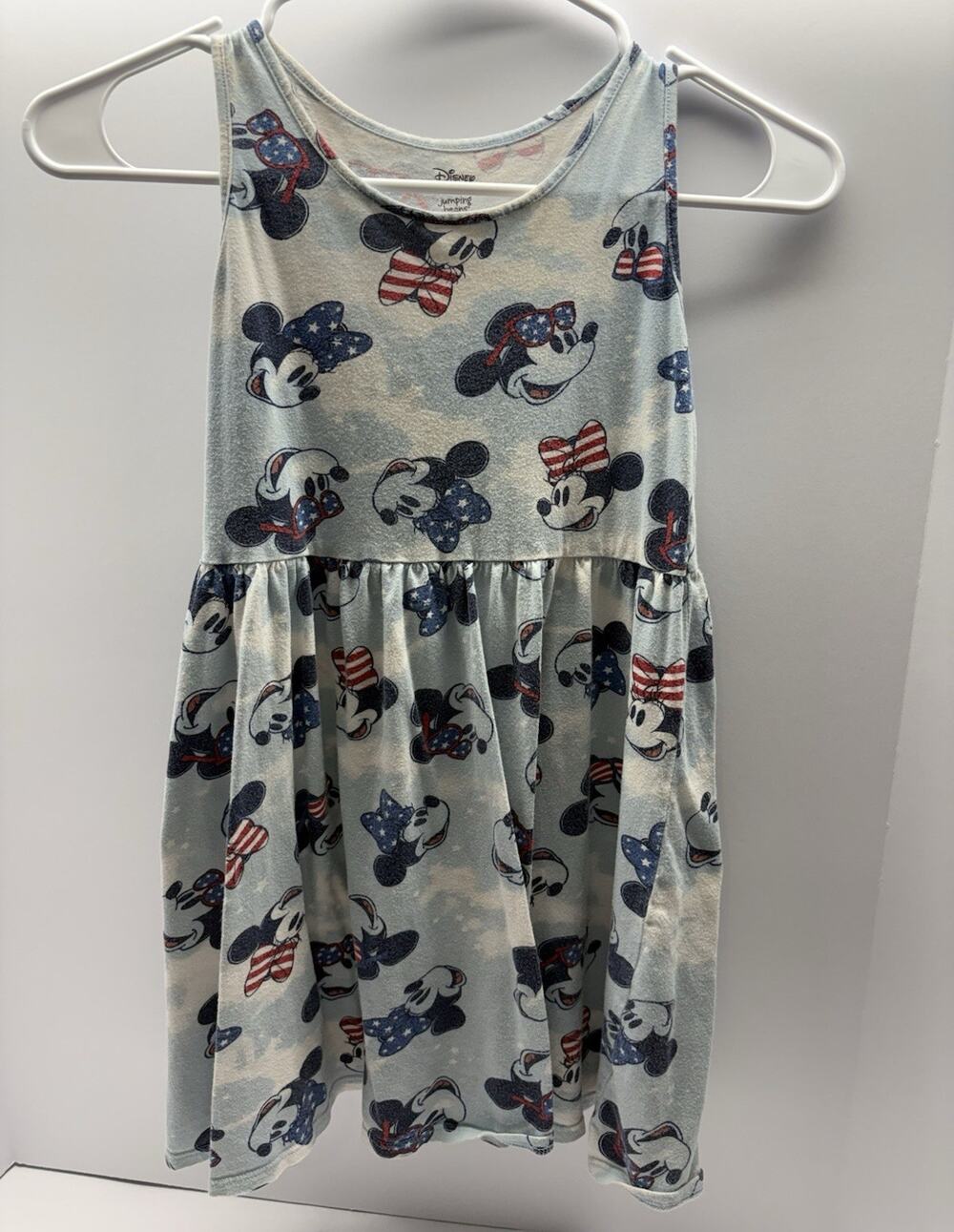 Jumping Beans Disney Minnie & Mickey Fit & Flare Sleeveless Dress 4th Of July S7